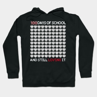100 Days of school and still loving it Volleyball Hearts Premium Hoodie